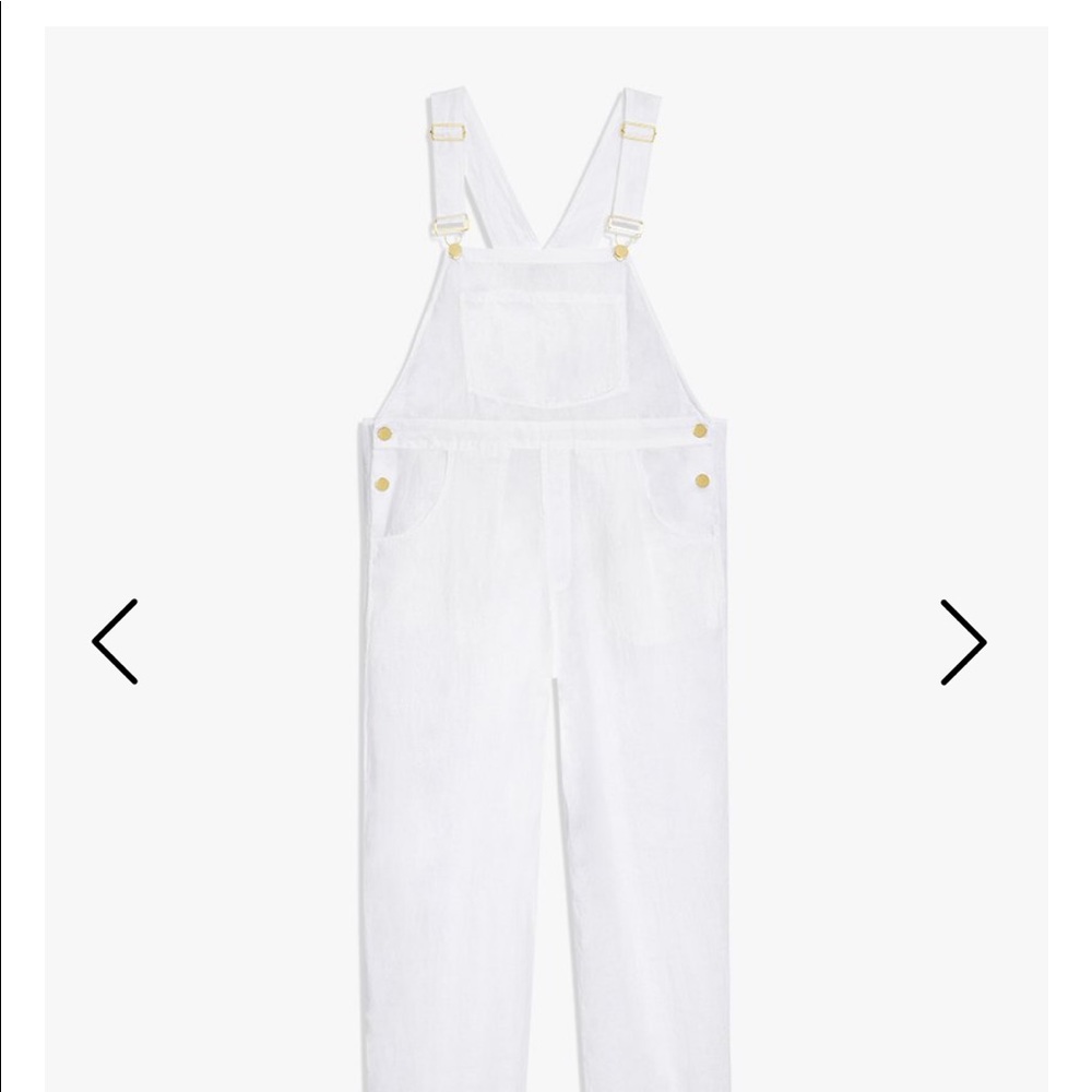 WEWOREWHAT WHITE LINEN OVERALLS